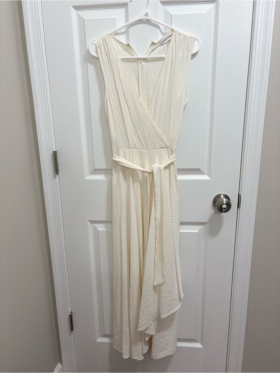 Calvin Klein Pants - Cream Sleeveless Wrap Midi Jumpsuit - Calvin Klein